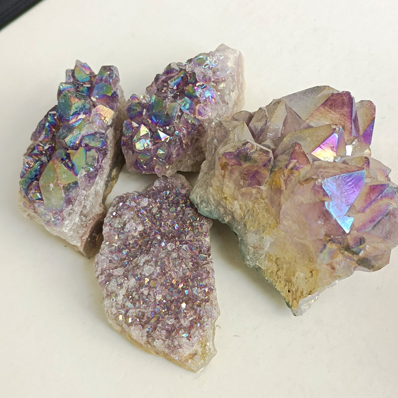 40-60g 1pc Lovely rainbow angel halo crazy amethyst cluster natural quartz crystal rough