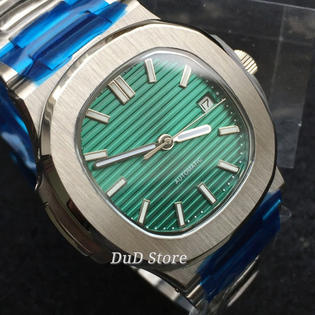 40mm Bliger Mint Green Dial Sapphire Glass Luminous Date Square Steel Case Sterile MIYOTA  Automatic Movement Mens Watch