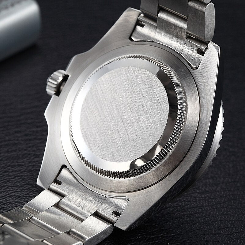40mm Mens Automatic Watch Tritium Mechanical Watches Ceramic Diving 100m Steel mekanik erkek kol saati reloj automatico Parnis