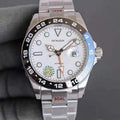 40mm men's watch automatic mechanical sapphire glass blue and white dial 316l stainless steel clock
