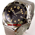 41mm Bliger Black Dial Sapphire Glass Ceramic Bezel Yellow number Stainless Steel NH35 Miyota 8215 Automatic Mens Watch