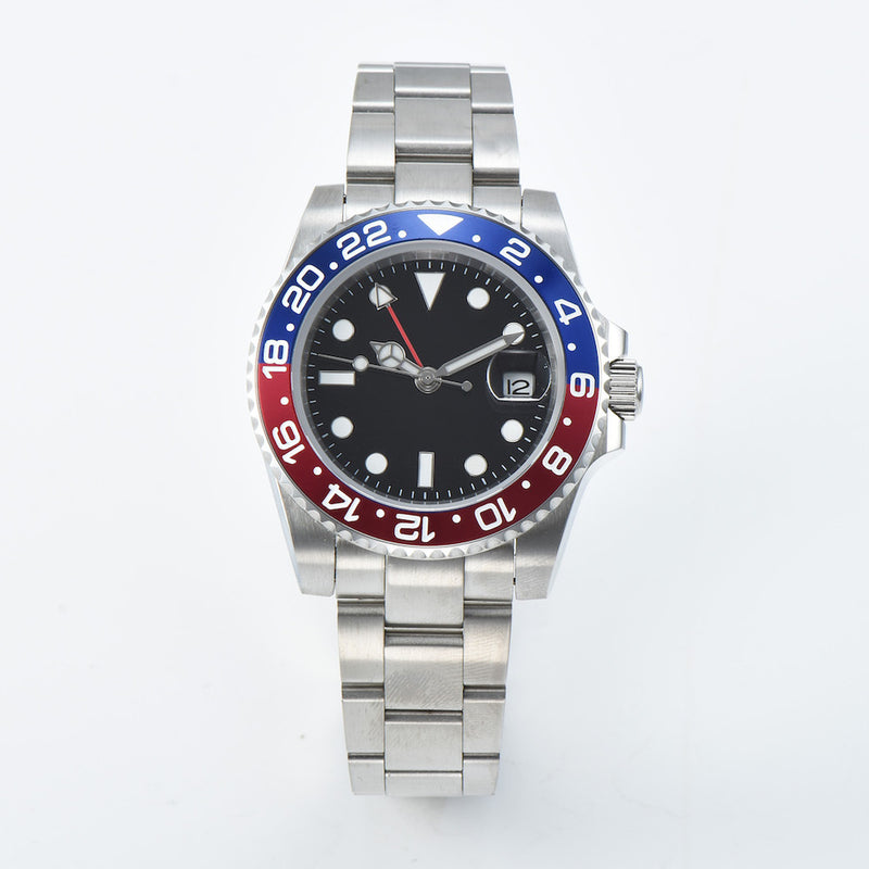 Men's self-winding watch / high quality movement GMT 40mm red, blue / suit, popular luxury brand / waterproof / fashion