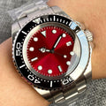 43mm Bliger Red Dial SEA Selfwinding Brushed Case Date Luminous Hand NH35 MIYOTA 8215 PT5000 Automatic Watch Oyster Band