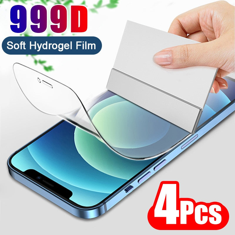 4PCS Full Cover Hydrogel Film Screen Protector For iPhone 7 8 6 6s Plus Screen Protector On iPhone X XR XS MAX 11 Pro Max 12 Min