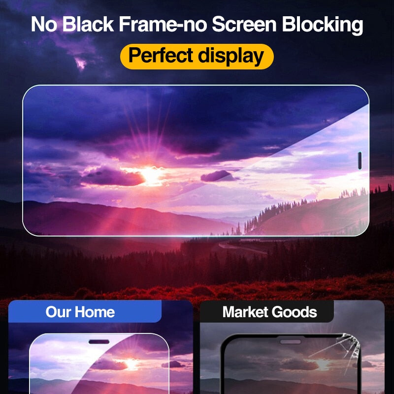 4Pcs Full Cover Tempered Glass For iPhone 11 Pro X XR XS MAX 12 Pro Max Mini Screen Protector For iPhone 6 7 8 Plus Glass film