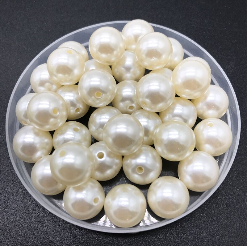 4mm-20mm White Ivory Imitation Pearls Round Pearl Spacer Loose Beads DIY Jewelry Making Necklace Bracelet Earrings Accessories
