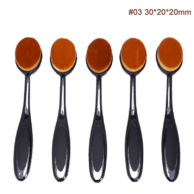 5/10/20Pcs Makeup Brushes Portable Toothbrush Oval Nylon Hair Cosmetic Makeup Blush Face Foundation Blending Brush Makeup Tool