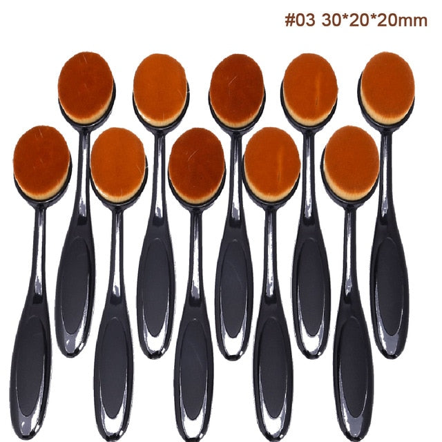 5/10/20Pcs Makeup Brushes Portable Toothbrush Oval Nylon Hair Cosmetic Makeup Blush Face Foundation Blending Brush Makeup Tool