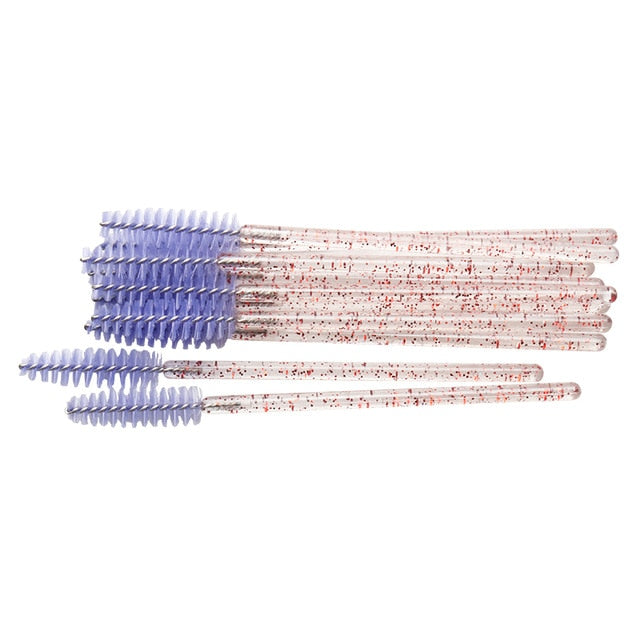 50 pcs Cosmetic Eyelash Brush  Crystal Mascara Wands Applicator Diamond Eyelashes brushes Disposable Make Up brushes Tools