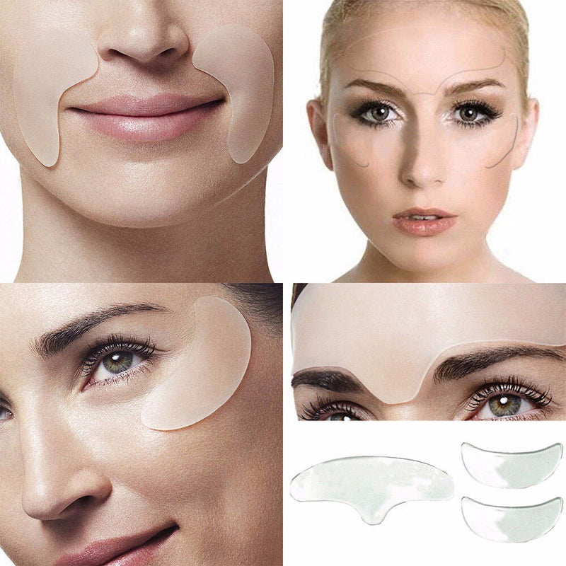 5Pcs Reusable Anti Wrinkle Eye Forehead Patch Skin Care Pads Medical Silicone Face Lifting Skin Tightening Faical Sticker Beauty