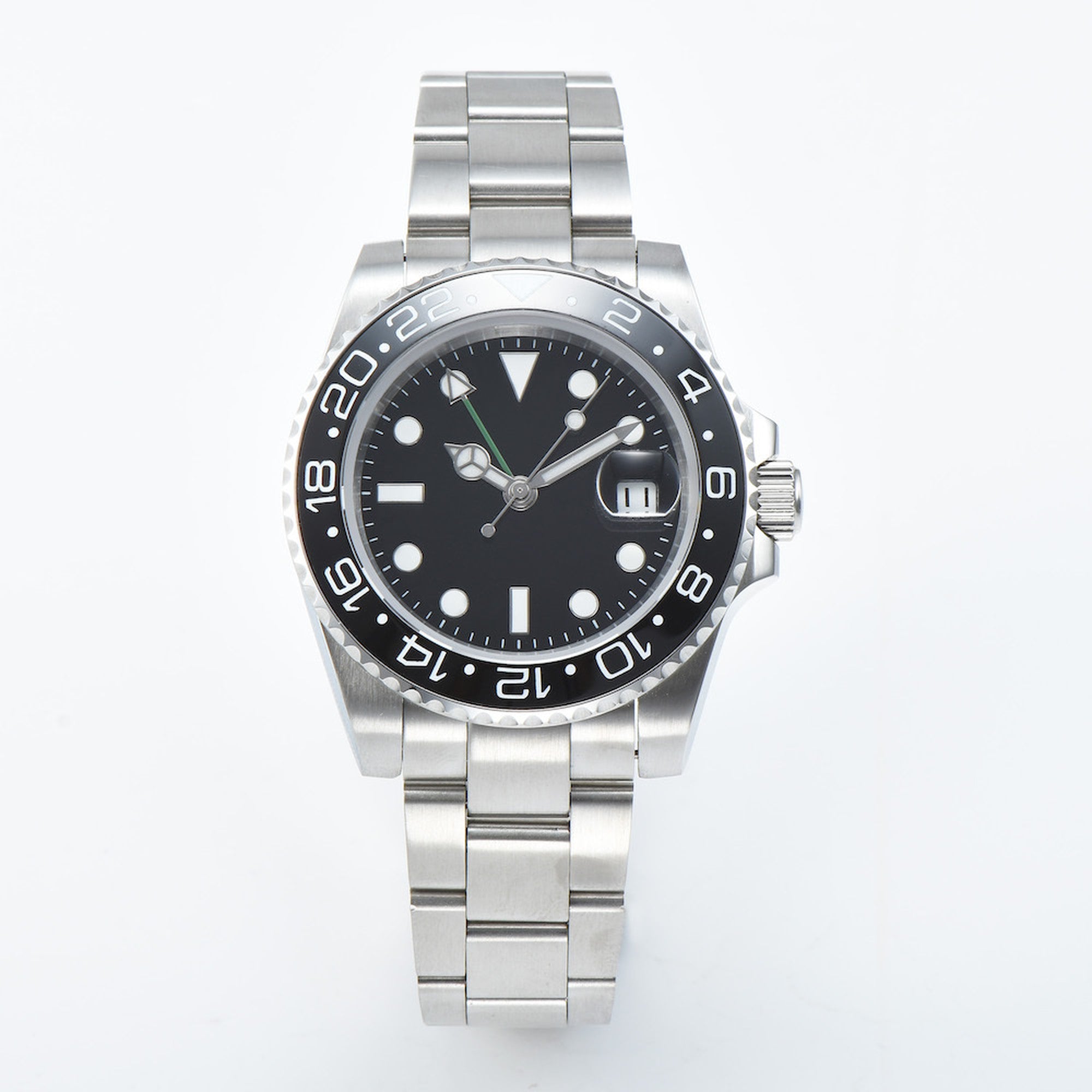 Men's self-winding watch / high quality movement GMT 40mm black / suit, popular luxury brand / waterproof / fashion