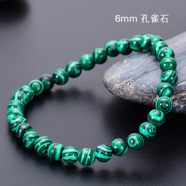 6-12mm Higth Quality Malachite Bracelet for Men Women Natural Stone Bead Buddhist Bracelet Charm Yoga Bracelets Jewelry Gifts