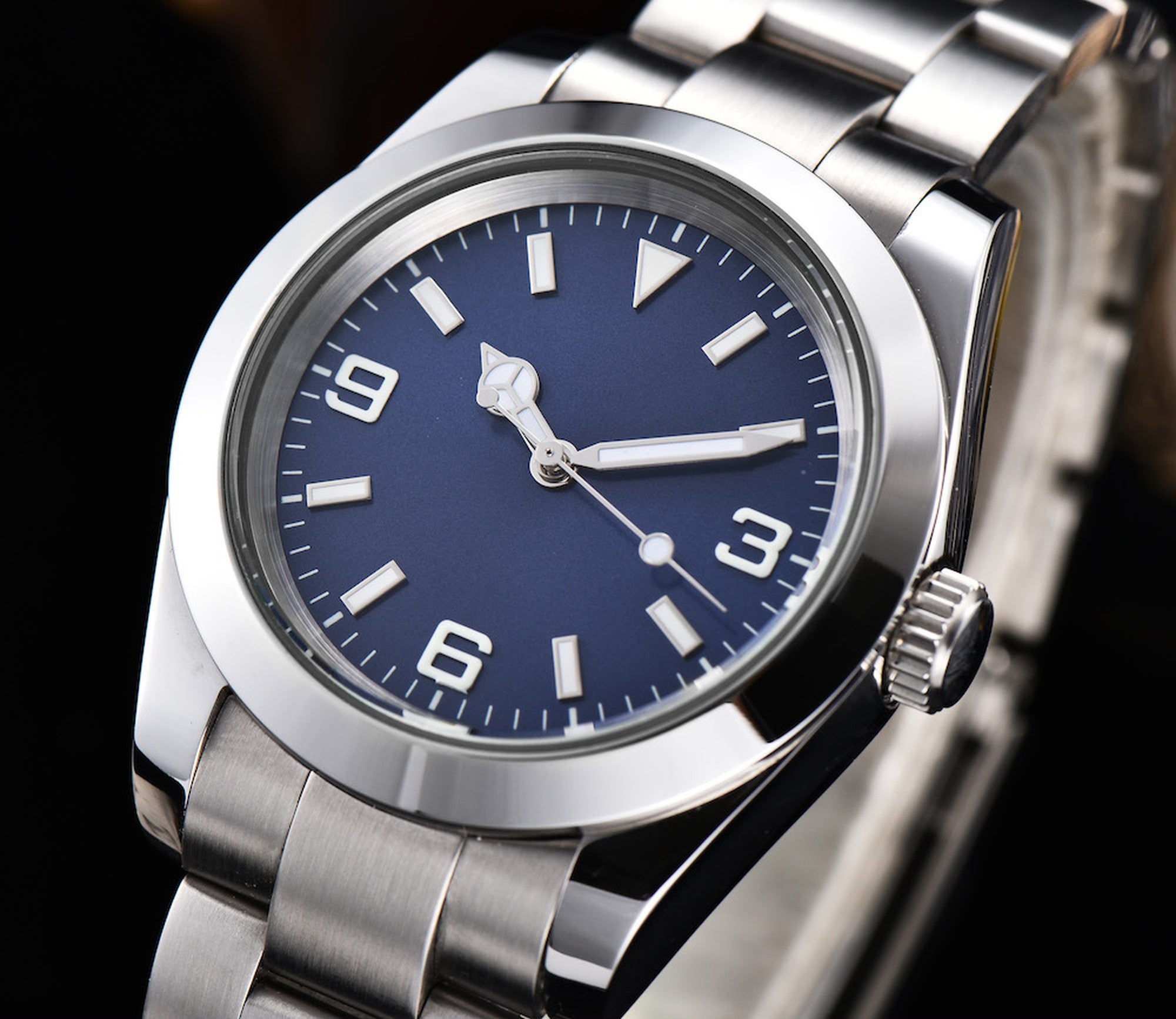 PARNIS Men's self-winding watch / high quality movement / explorer oyster blue / popular luxury brand / waterproof