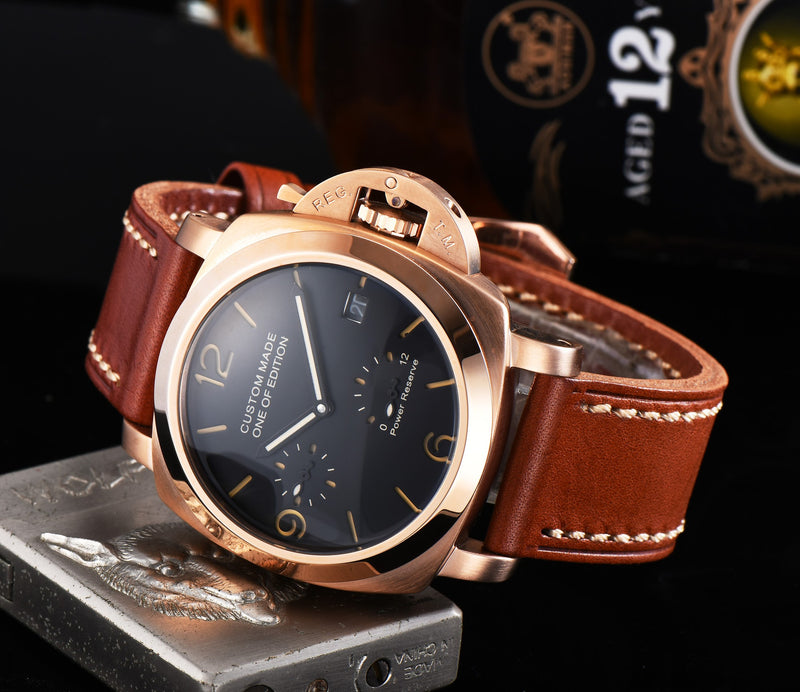 Parnis Military 42mm Self-winding Watch Men's Leather Belt RG-D / Suit, Popular Luxury Brand / Waterproof / Recommended P63