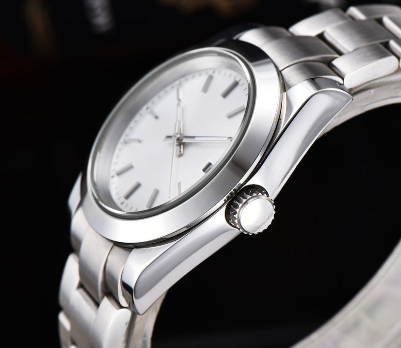 Men's self-winding watch / high quality movement / oyster white / suit, popular luxury brand / waterproof