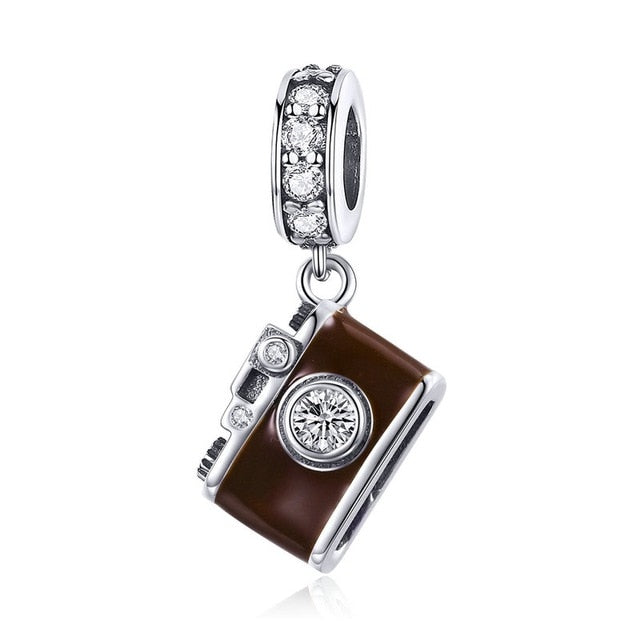 925 Sterling Silver Berloque Family House Eiffel Tower Camera Travel Dream Coffee Cup Shoes Charm Fit Charm Bracelet DIY Jewelry