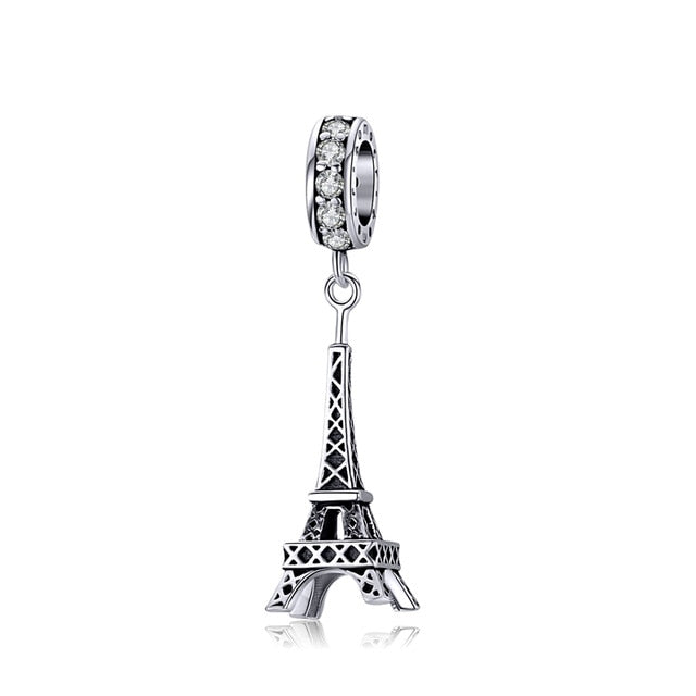 925 Sterling Silver Berloque Family House Eiffel Tower Camera Travel Dream Coffee Cup Shoes Charm Fit Charm Bracelet DIY Jewelry