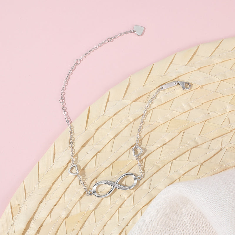 925 Sterling Silver Infinity Bracelets for Women Adjustable Friendship Bracelets & Bangles Wedding Gift Ideas(JewelOra BA102057)