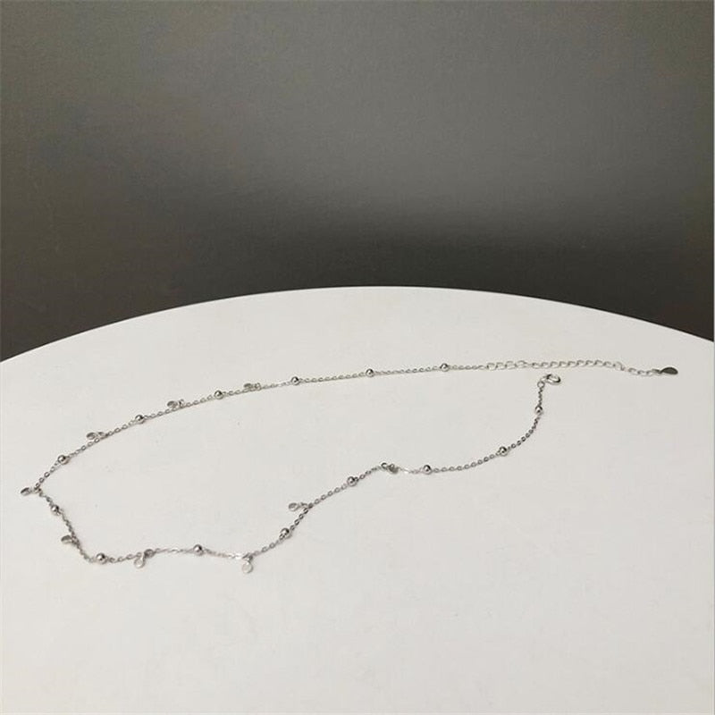 925 Sterling Silver Jewelry Tassel Beads Temperament Short Personality Clavicle Chain Personality Necklaces N115