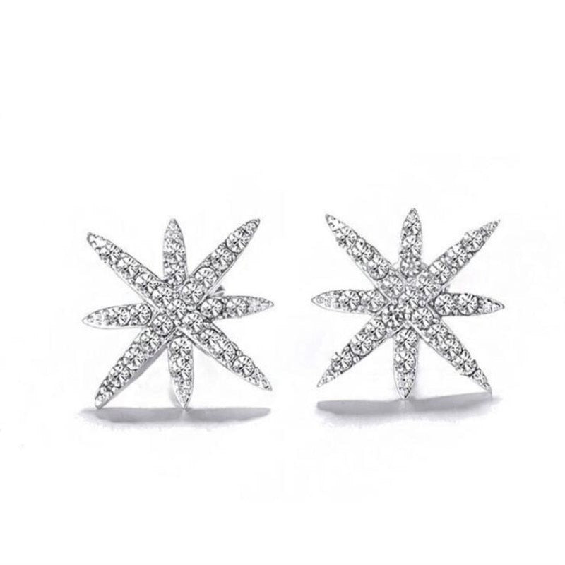 925 Sterling Silver Jewelry Temperament Fashion Micro-inlaid Zircon Crystal Accessories Female Personality Stud Earrings  SE211