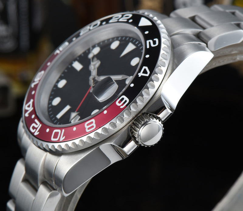 PARNIS Men's self-winding watch GMT 40mm sapphire glass mechanical parnis R28