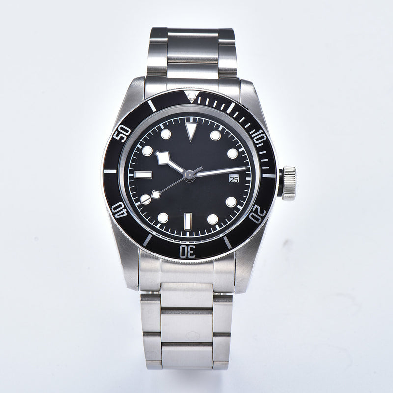 Men's Mechanical Self-winding Black Bay Date Watches / Black, White / Suit, Popular Brand / Fashion B55