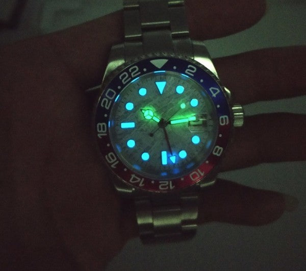 PARNIS Men's self-winding watch GMT 40mm sapphire glass mechanical parnis R9