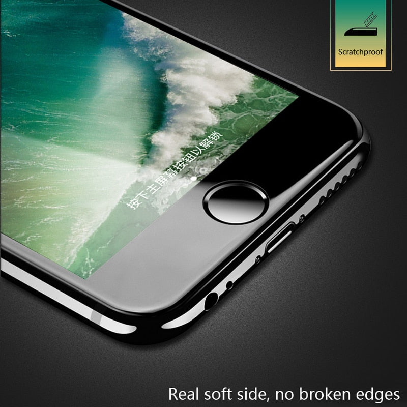 9D Full Cover Tempered Glass on the For iPhone 7 6 6S 8 Plus SE Glass X XR XS 11 Pro Max Curved Edge Screen Protector Front Film