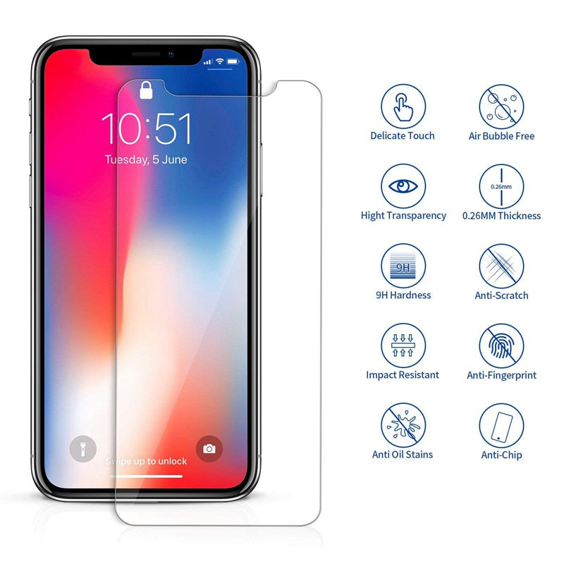 9H Protective Glass For iPhone 11 Pro Max Glass On iPhone 7 6 8 X R XS 12 Screen Protector For iPhone XR Screen Protection Film