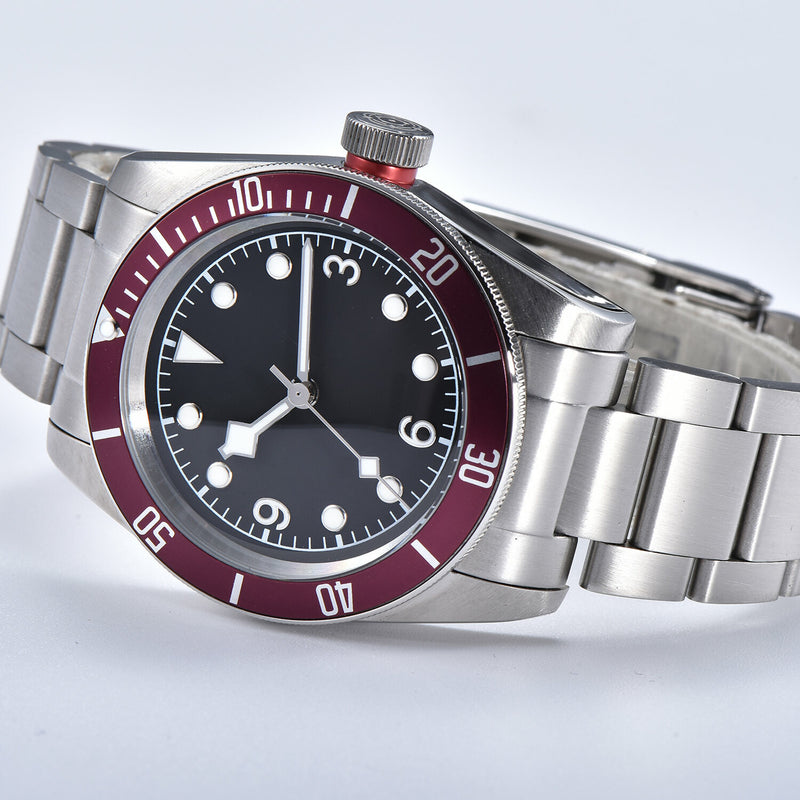 Men's Mechanical Self-winding Black Bay Watch Red, White / Suit, Popular Brand / Fashion B56