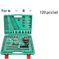 A Set of Auto Tools Socket Wrench Set Combination Casing Ratchet Wrench Auto Repair And Maintenance Toolbox For Car Repair