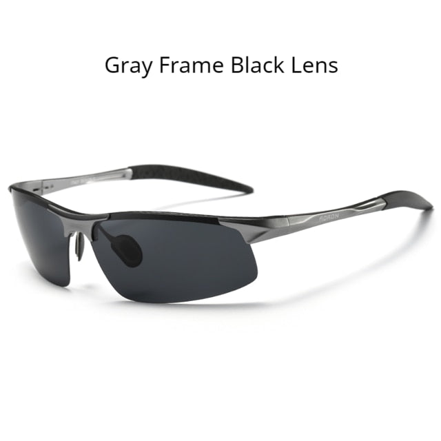 AORON Driving Polarized Sunglasses Men Aluminum Magnesium Frame Sport Sun Glasses Driver Retro Goggles Sunglass UV400 Anti-Glare