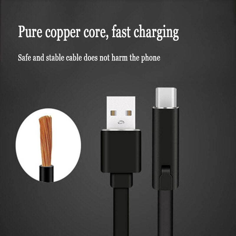 Adjustable USB Cable Renewable Phone Charging Cable for iPhone Cutting Quickly Repair Android Type C Mobile Phone Reusable Line
