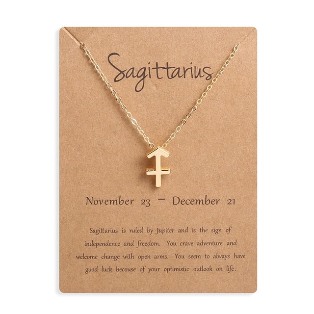 Ailodo Men Women 12 Horoscope Zodiac Sign Pendant Necklace Aries Leo 12 Constellations Jewelry Kids Christmas Gifts ожерелье
