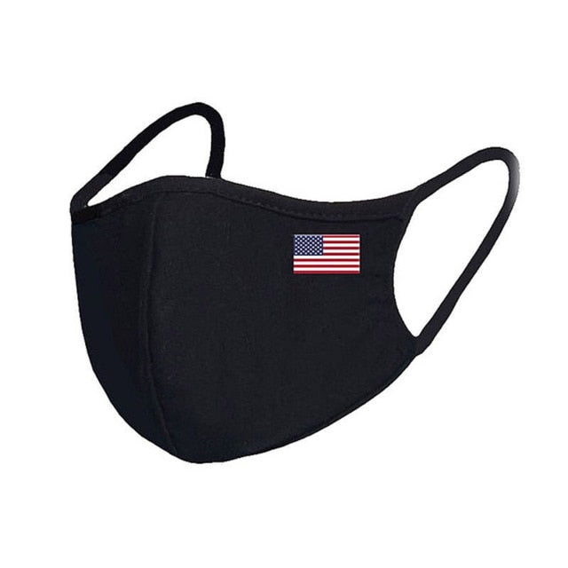 American Flags Masks Face Fashion Adult Fabric Washable Masque Protective Maske Bandage Cotton Earloops Breathable Masks