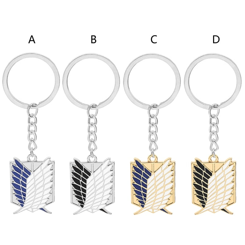 Anime Attacks On Titan Scouting Legions Emblem Keychain Wing of Liberty Pendant Keyring Cosplay Unisex Fashion Jewelry