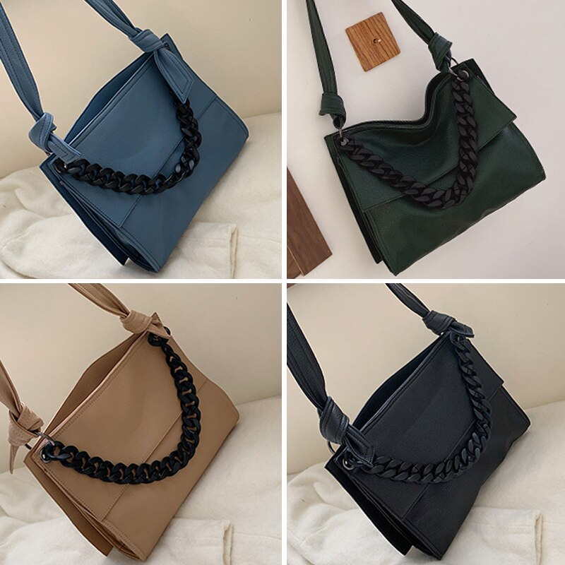 Ansloth PU Leather Shoulder Bags Luxury High Capacity Women’s Design Handbags Fashion Crossbody Bags Chain Tote Bags Lady HPS992