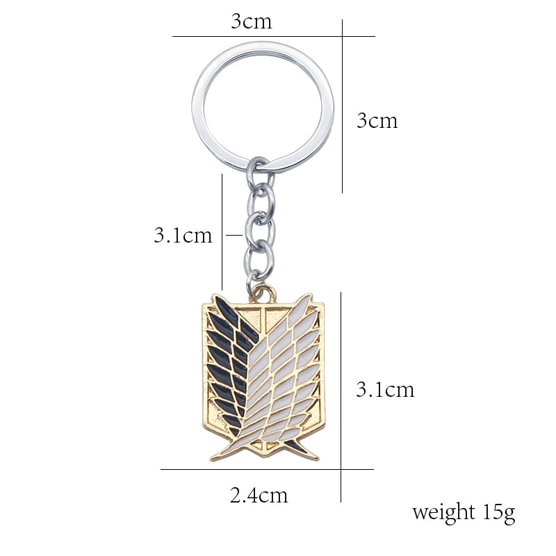 Attack On Titan Keychain Shingeki No Kyojin Anime Cosplay Wings of Liberty Key Chain Rings For Motorcycle Car Keys Gifts llavero