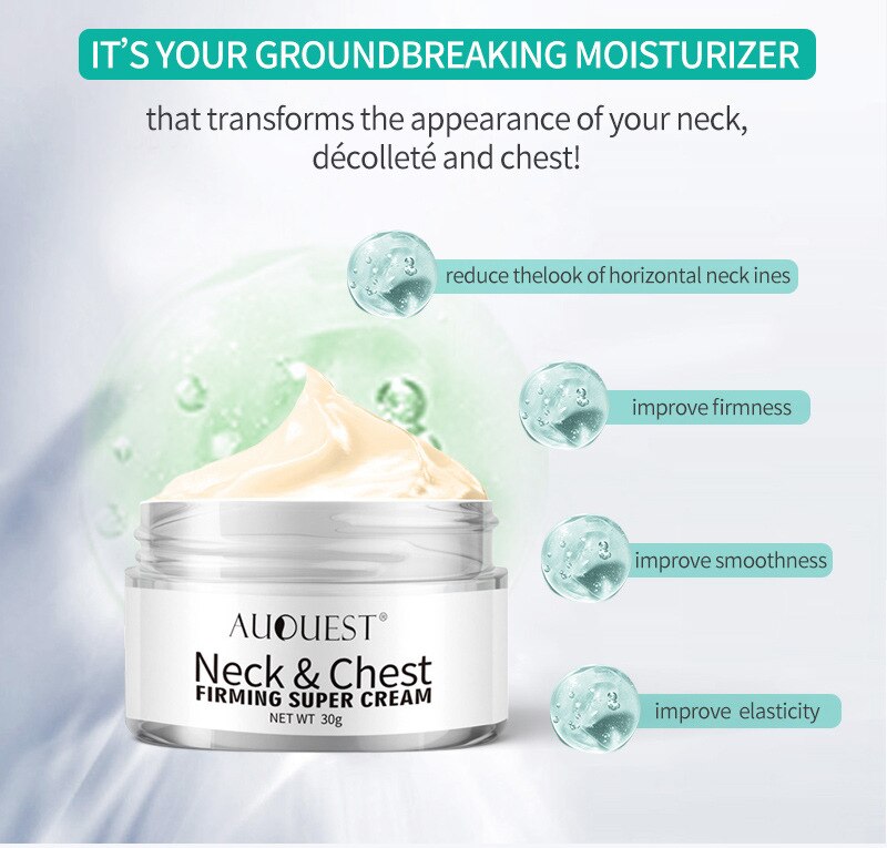 AuQuest Neck Chest Lifting Cream Collagen Essence Firming Repair Wrinkle Soften Brighten Neck Skin Beauty Neck Care TSLM2