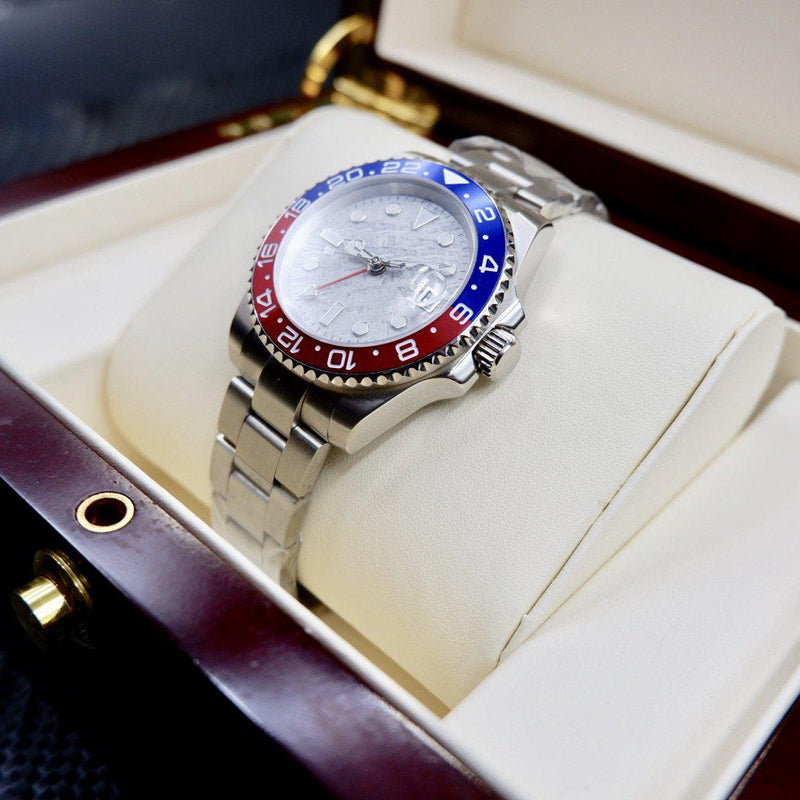 PARNIS Men's self-winding watch GMT 40mm sapphire glass mechanical parnis R9