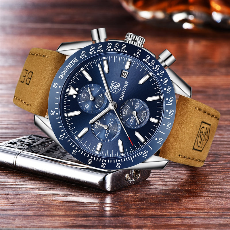 BENYAR 2021 New Men Watch Business Full Steel Quartz Top Brand Luxury Casual Waterproof Sports Male Wristwatch Relogio Masculino