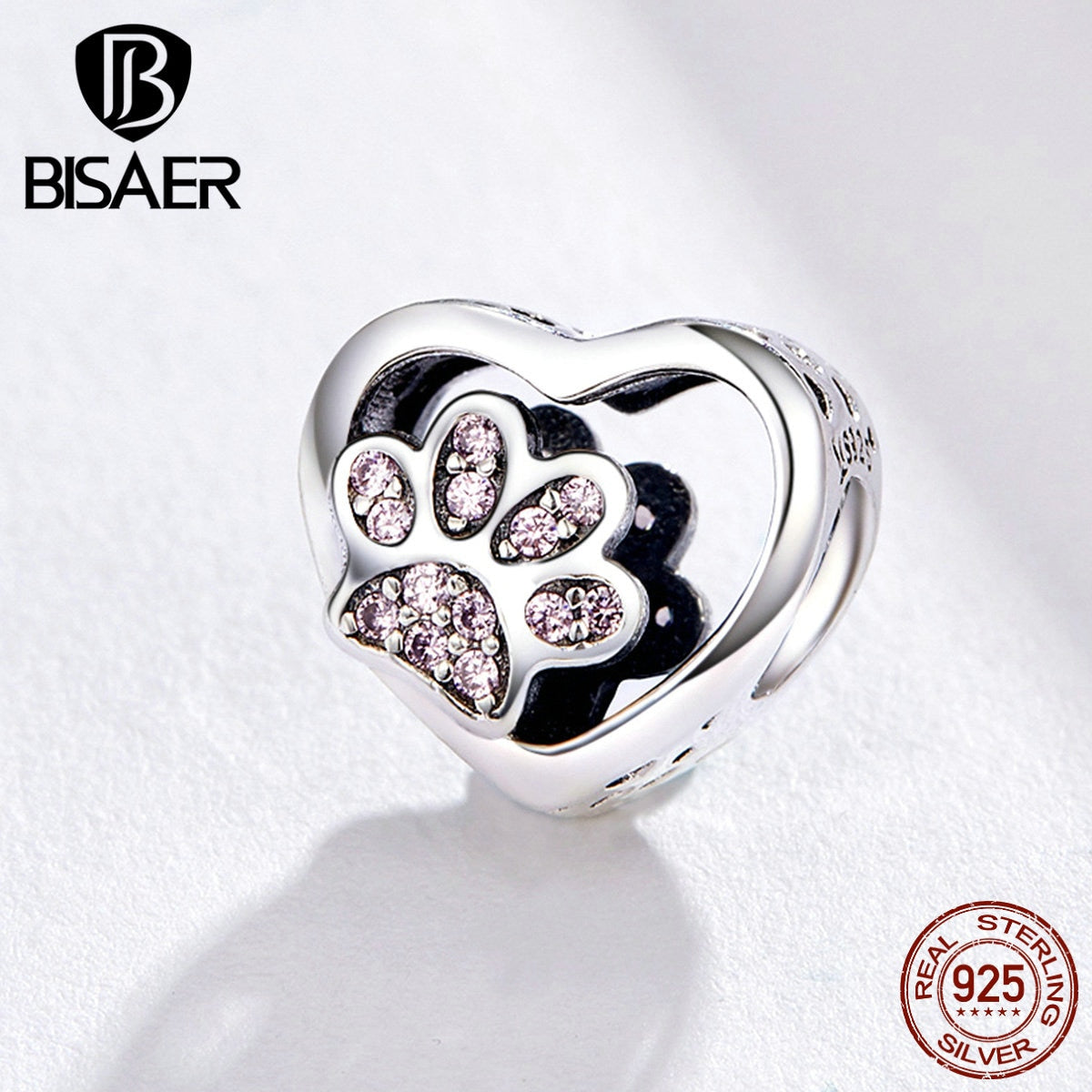 BISAER Hot Sale 925 Sterling Silver Heart Star Princess Crown Bowknot Dream Catcher Charms Beads fit Silver 925 Jewelry Making