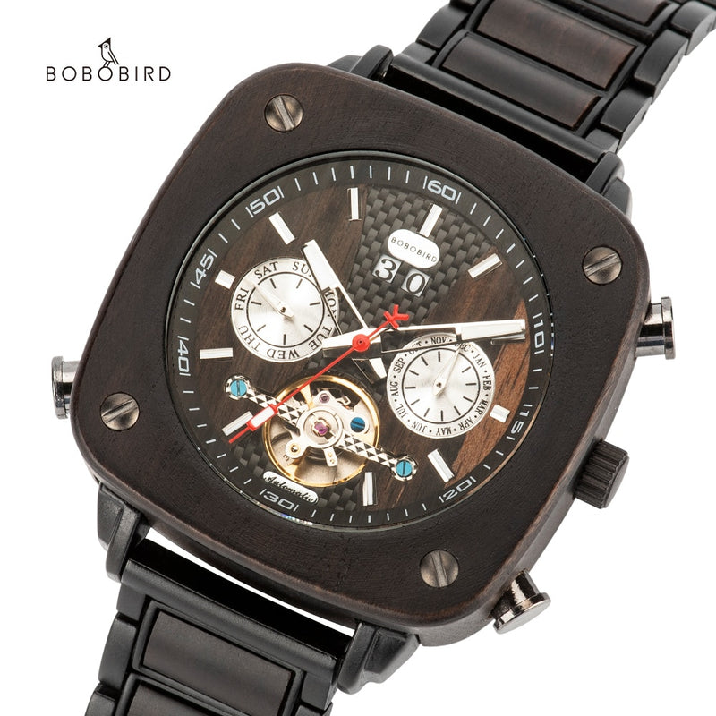 BOBO BIRD Men's Mechanical Watch For Man 2020 Modern Wrist Male Watches Men Mechanical Wristwatches Wood Clock Luxury Timepieces