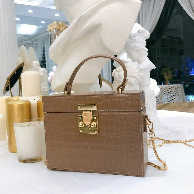 [BXX] Crocodile Pattern PU Leather Shoulder Bags For Women 2021 New Luxury Brand Designer High Quality Handbags Lady Totes HI838
