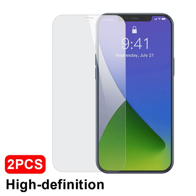 Baseus 2PCS Screen Protector 0.3mm Full Cover Protective Tempered Glass For iPhone 12 11 Pro XS 12Pro Max XR X Mini Glass Film