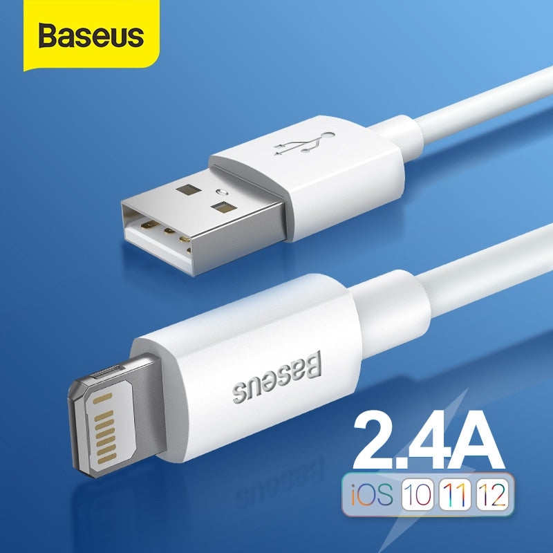 Baseus USB Cable for iPhone 7 6 Charger USB C Cable QC 3.0 Fast Charging Type-C Cable for Samsung S10 S9 Wire for Huawei Xiaomi
