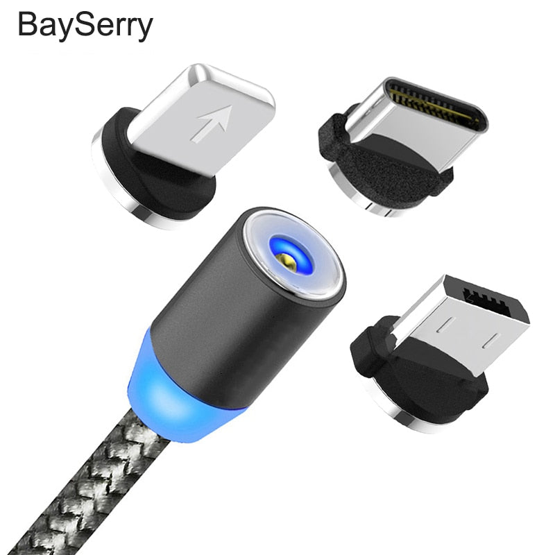 BaySerry USB Type C Cable Magnetic Charge For iPhone 11 XR Magnet Cable Fast Charging For Samsung S20 S9 Xiaomi Huawei Micro USB