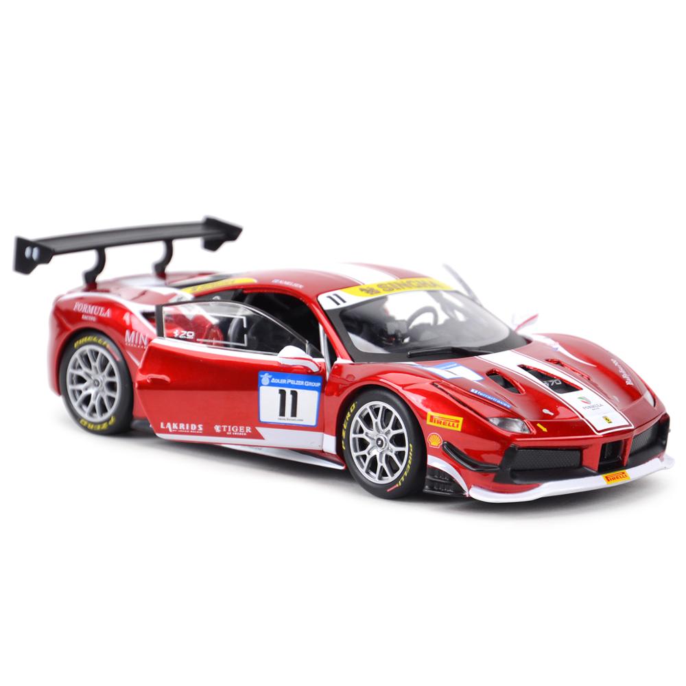 Bburago 1:24 Ferrari 488 Challenge 2017 Formula Racing Sports Car Static Die Cast Vehicles Collectible Model Car Toys
