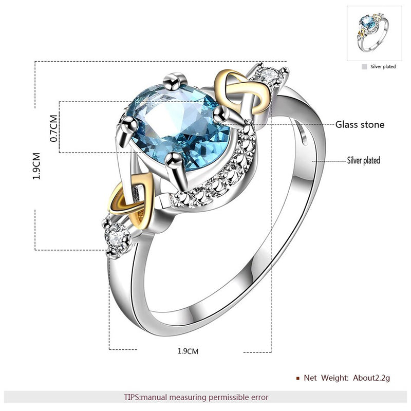 Blue Stone Vintage Bridal Ring Earring And Necklace Sets Cubic Zirconia Wedding Jewelry Sets 925 Silver Fashion Bijoux CCAS101