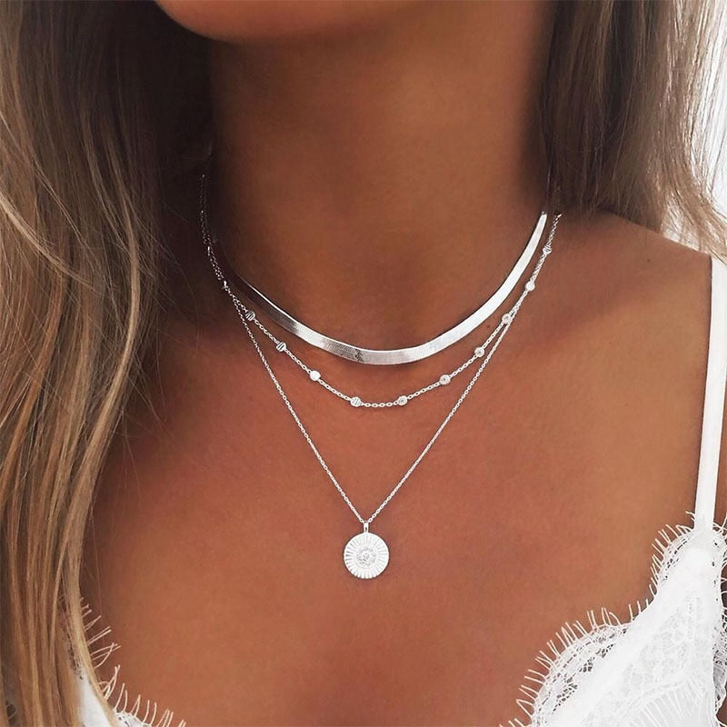 Bohemian Fashion Shell Necklaces & Pendants for 2020 Vintage Multilayer Choker Necklace Women Collier Femme Collares Jewelry